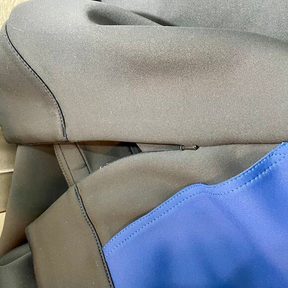 Tamara Malas Neoprene Lilia Pant Blue Black Wide Leg Women's Plus Size 14 - Picture 11 of 13